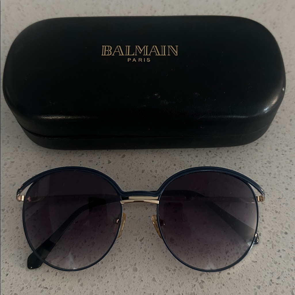 Balmain Navy And Gold Sunglasses